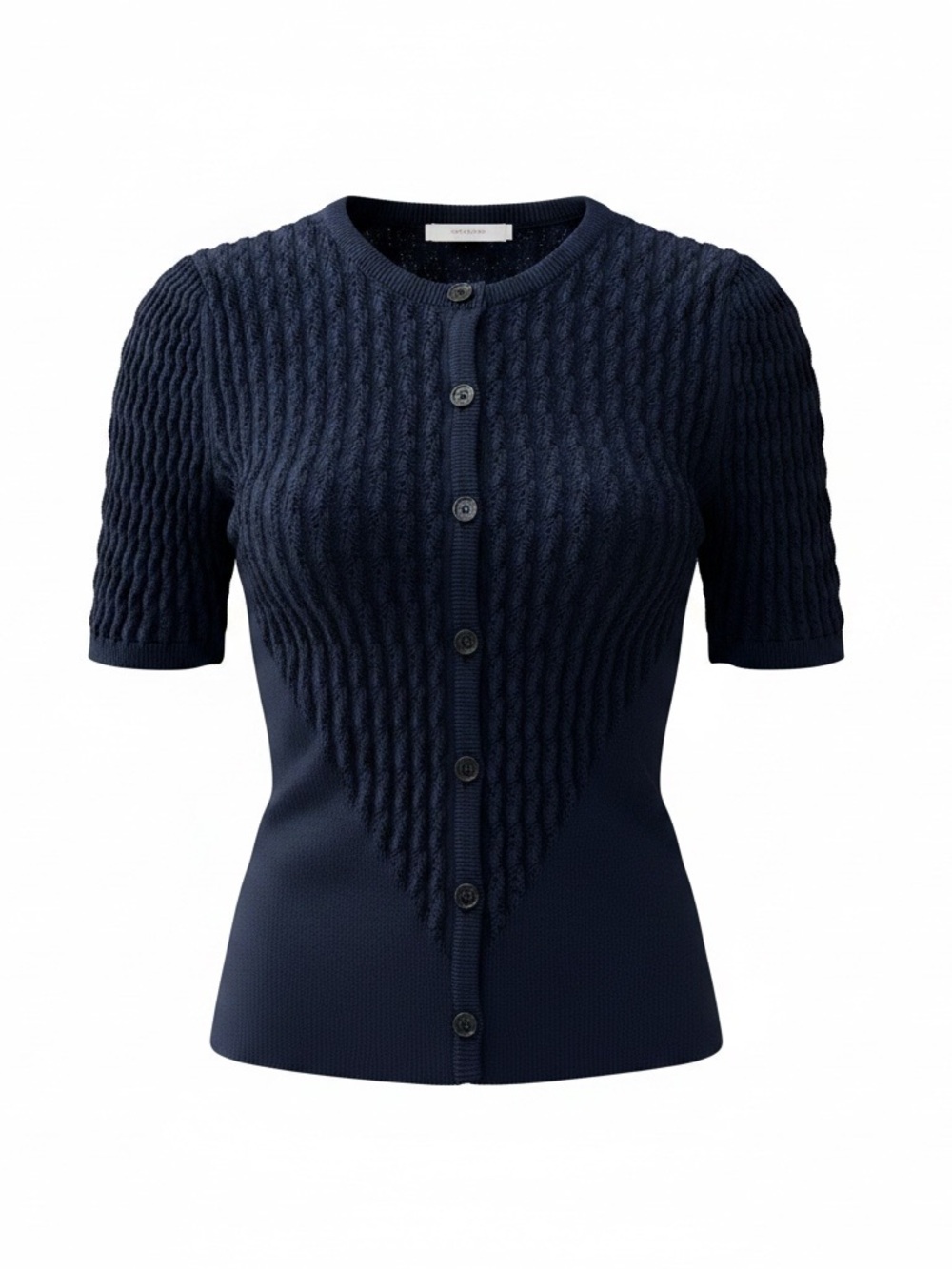 COMMENSE Hollow Knit Buttoned Top - size Small